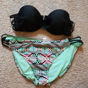 Tribal print bathing suit bikini strapless